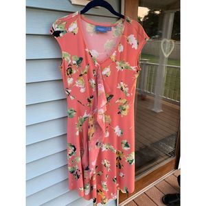 Vera Wang Asymmetrical Floral Dress